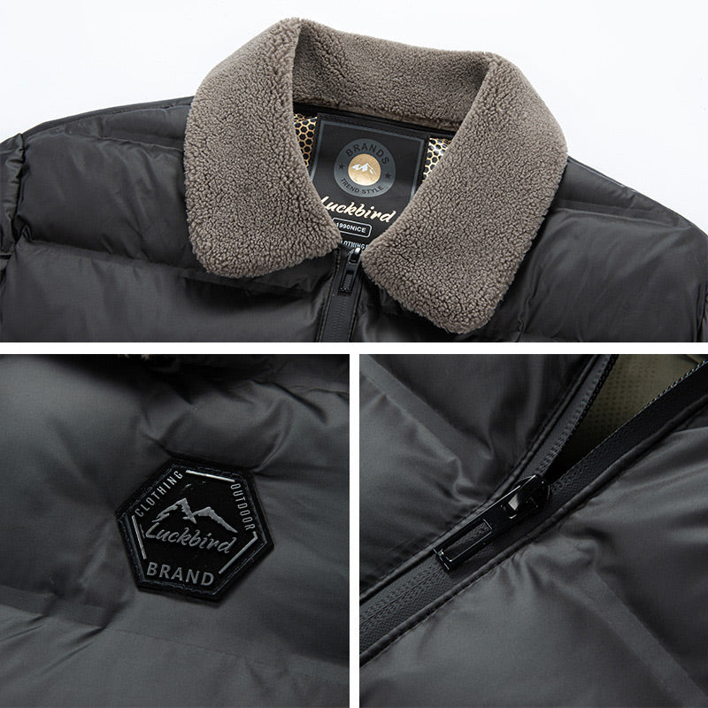 Chaqueta acolchada de algodón con solapa impermeable y cálida para hombre