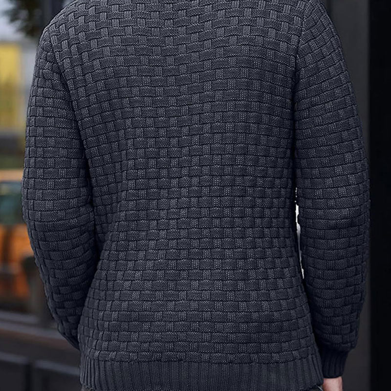 Suéter tipo jersey con cuello alto texturizado para hombre
