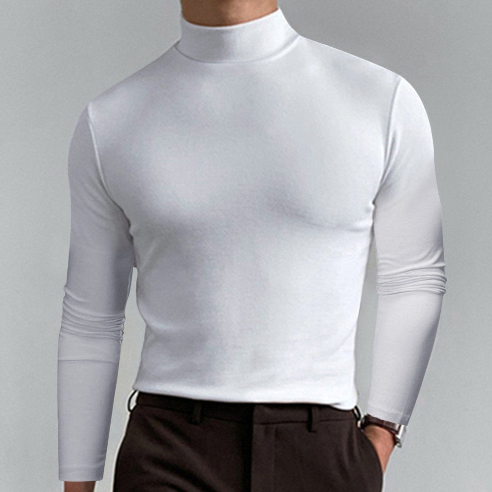 Camiseta de manga larga para hombres de cuello alto