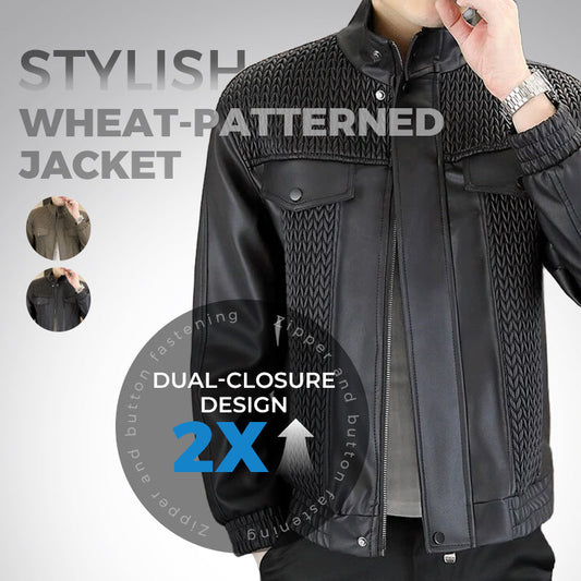 Chaqueta de coiro de tecido de cebada de moda masculina