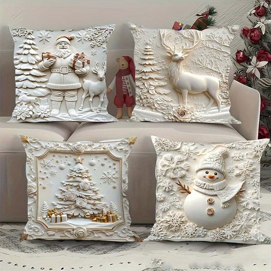 Elegantes fundas de almofada decorativas de Nadal