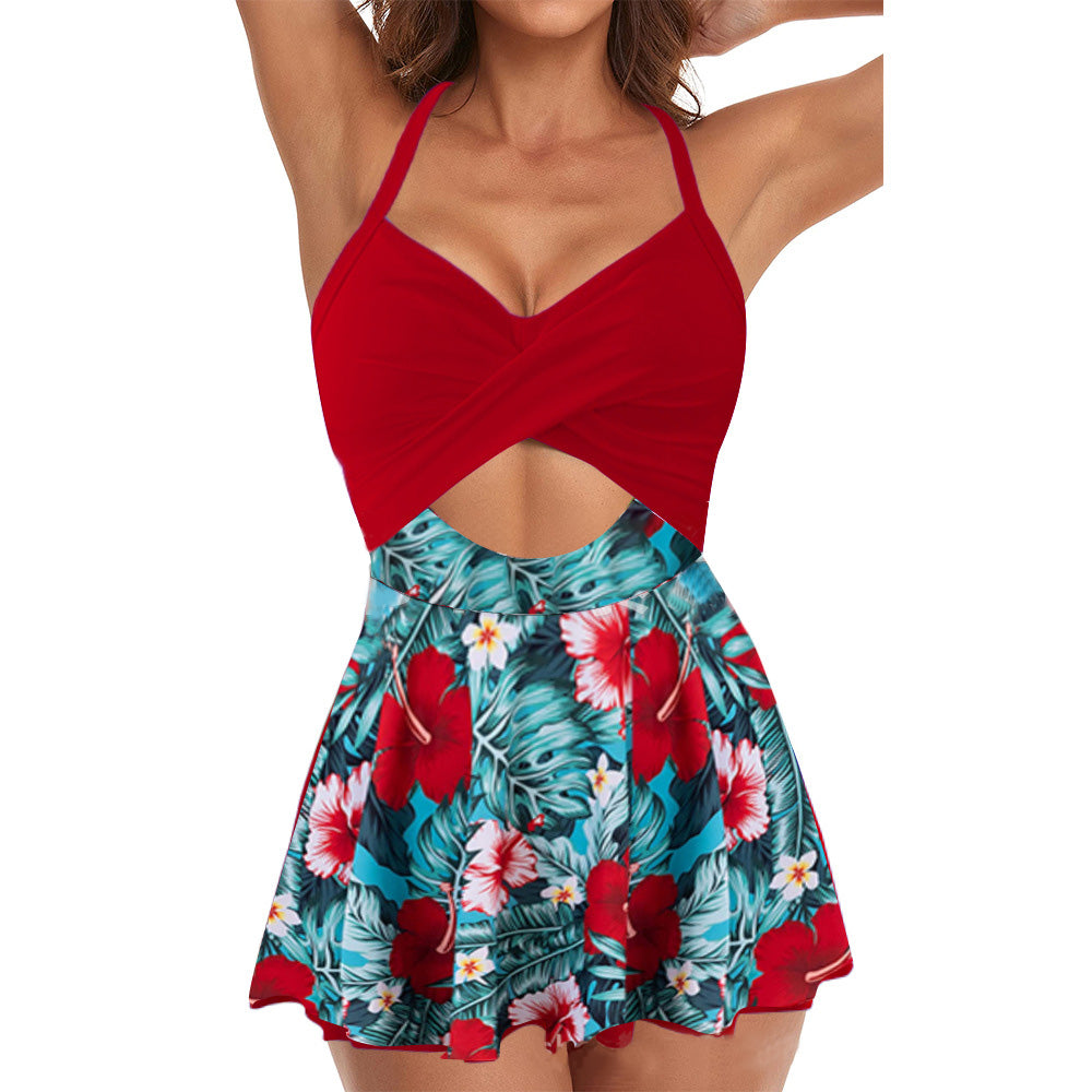 💥Last Day Special Sale 60% OFF🩱Women's Cutout One Piece Skirt Swimsuit