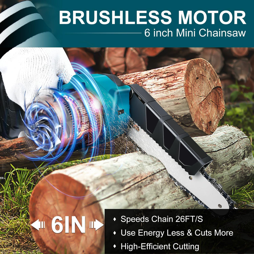 🎁2026 New Arrivals 50% OFF💥6-inch Cordless Mini Chainsaw with 2 Batteries🌲