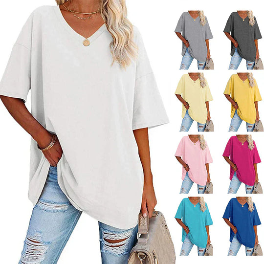 🌷2026 Hot Sale-30% OFF🌷Women's Summer Half Sleeve Casual Loose Fit Cotton Tunic T-shirt
