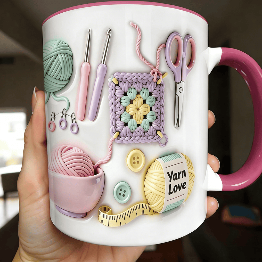 🔥LAST DAY SALE 30% OFF!!🏆Flash Sale⚡ 50K+ SOLD! Almost Gone💥Yarn Love Mug, Gift For Crafters And Creative Souls