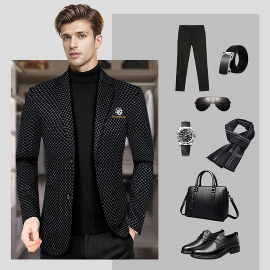 ❄️Winter Hot Sale🔥Men's Fleece-Lined Slim-Fit Casual Suit Jacket