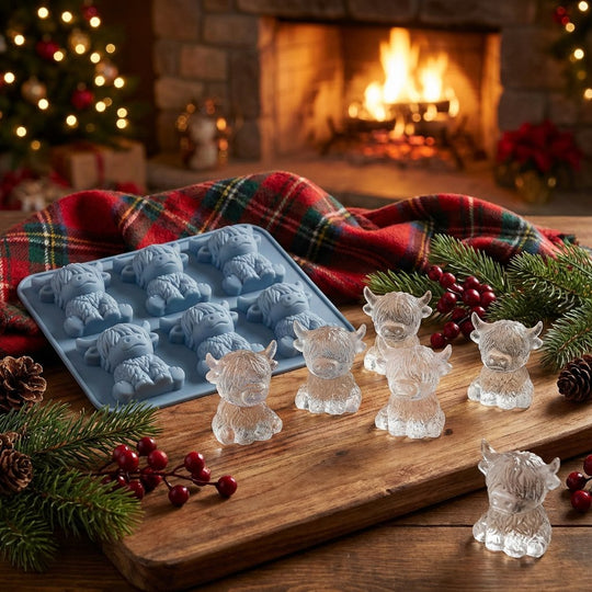🎁💥PRIX SPÉCIAL DERNIER JOUR !🐮 Moule à glaçons Mini Vache des Highlands – Glaçons 3D mignons pour boissons et fêtes &  Cadeaux