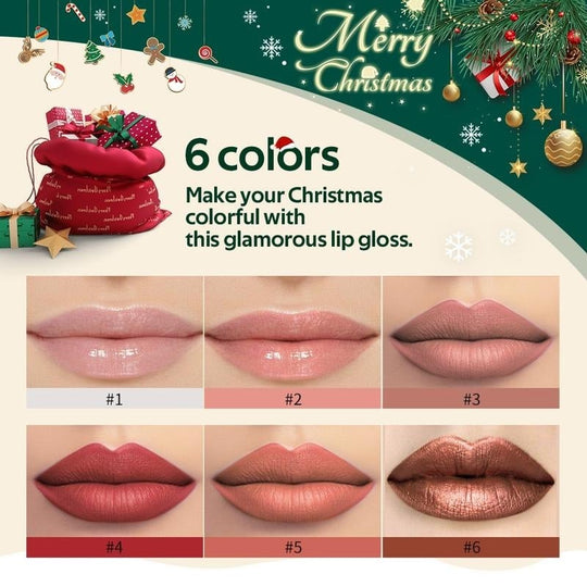 🎅Christmas Hot Sale 49% Off💄✨ Christmas Lip Gloss Set – 6 Colors