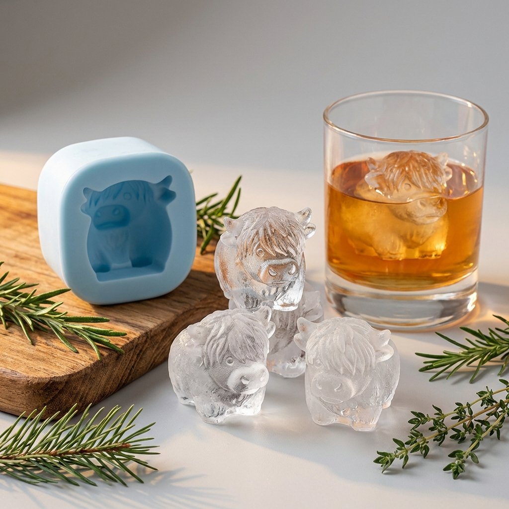 🎁💥PRIX SPÉCIAL DERNIER JOUR !🐮 Moule à glaçons Mini Vache des Highlands – Glaçons 3D mignons pour boissons et fêtes &  Cadeaux