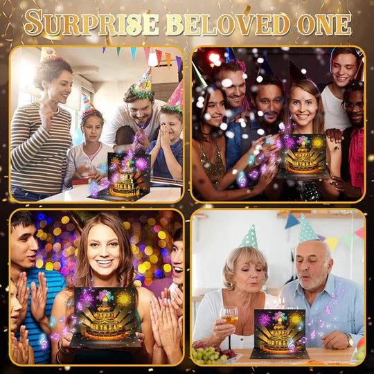 🎉3D Pop Up Musical Birthday Card with Lights & Song🎵🎂