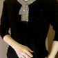 🔥2025 Quality Winter Rhinestone Velvet Long Sleeve T Shirt