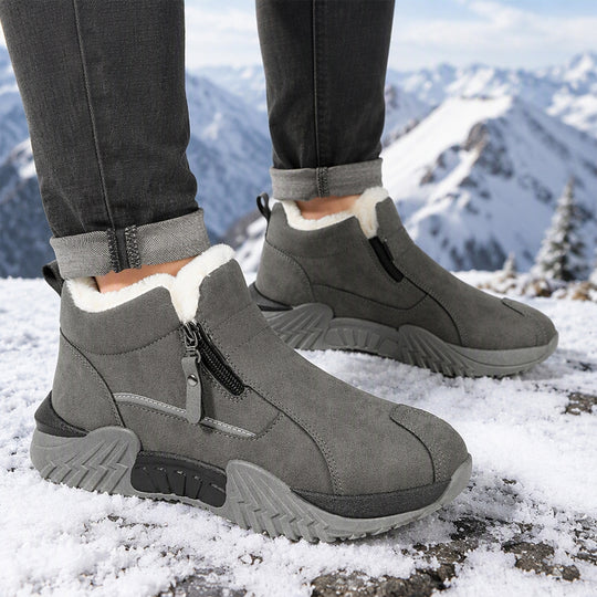 👟 Zip On & Go | Men's Warm PU Leather Casual Sneakers ⚡ Free Shipping