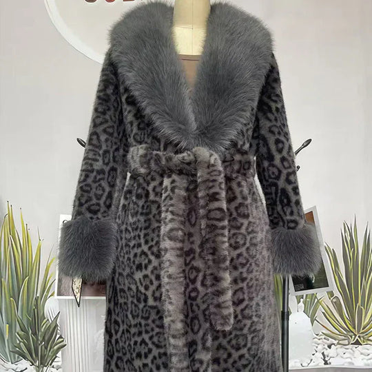 🎁2026 New Arrivals 60% OFF💥Women's Leopard Print Fluffy Faux Fur Coat with Belt🔥🔥