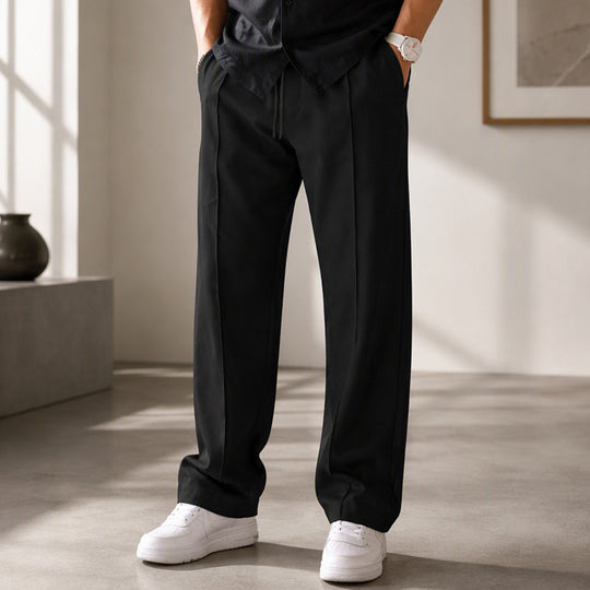 🏷️ Easy Fit, Everyday Style | Men's Drawstring Straight-Leg Pants