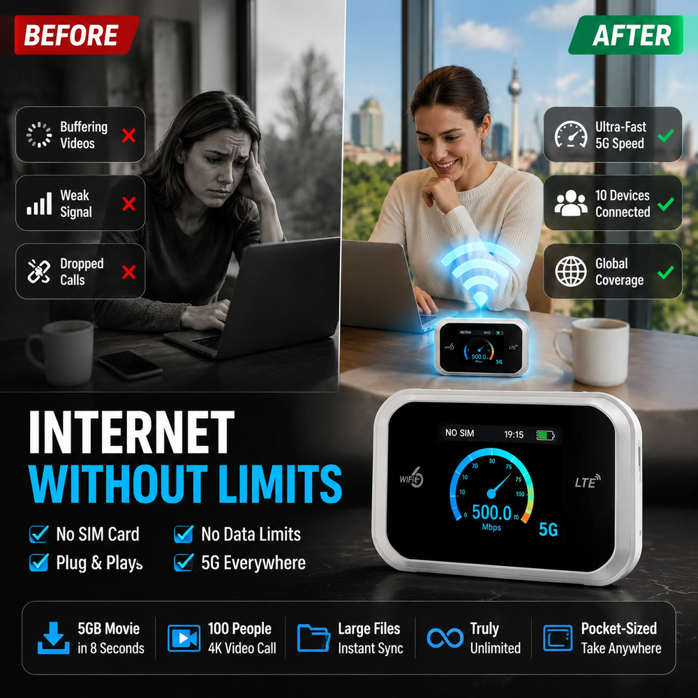 📶 LIMITED-TIME 50% OFF! ⚡Limited-Time Offer-Mobile hotspot with full Wi-Fi coverage✨SIM card not included