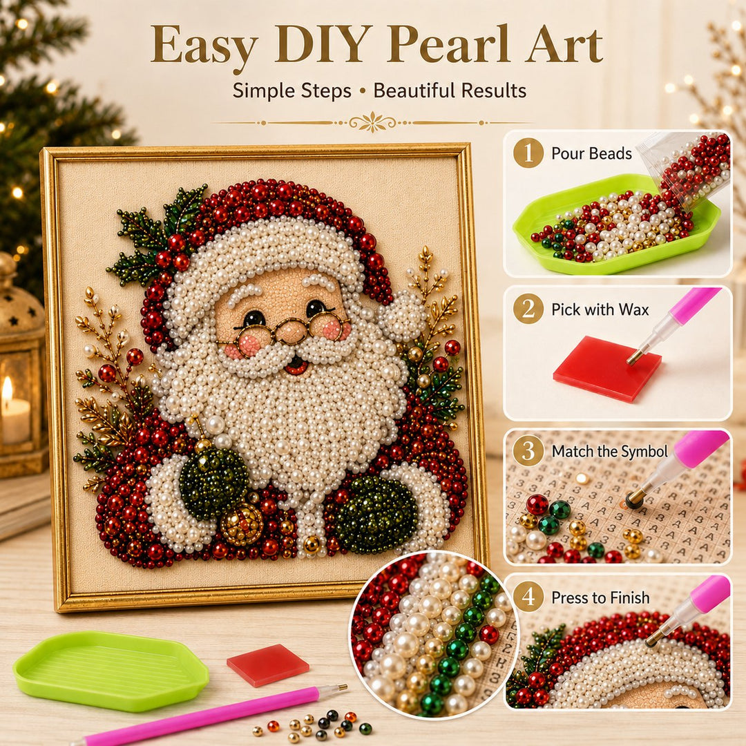 📢📢 50% OFF NOW !!🎄Christmas Pearl Diamond Art Hanging Ornament Kit | Resistant Non-Fading Pearl Beads DIY Handmade Holiday Hanging Decor 🎅💎