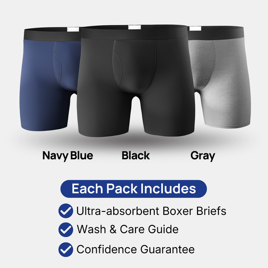 Men’s Ultra-Absorbent Incontinence Boxer Briefs