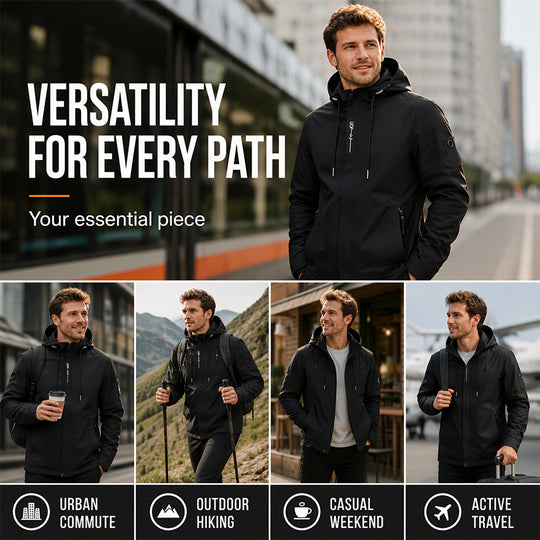 💧🌬️ Men's Hooded Jacket – waterproof & windproof with a drawstring. Ideal for the outdoors & everyday wear. ✓ Durable ✓ Breathable. Check it out now! 🔥🧥