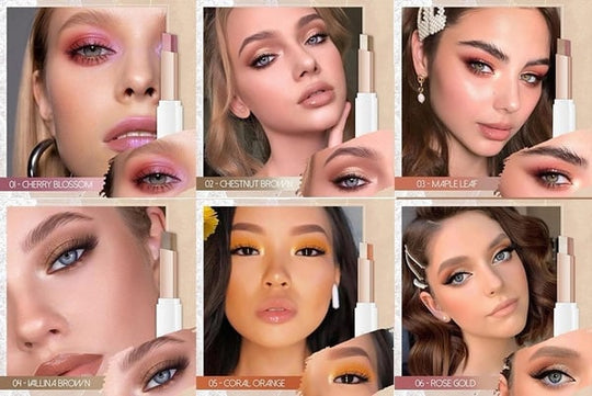 💖Compra 1 e leva 1 gratis💖 Barra de sombras de ollos con brillo e degradado