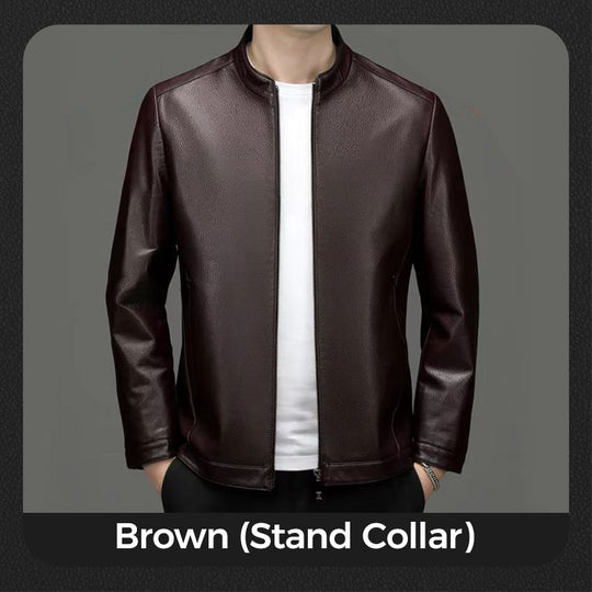 💥Chaqueta de coiro Fliwos® Tough Vibe para home: deseño axustado, ferraxes retro para motociclistas & Looks informais