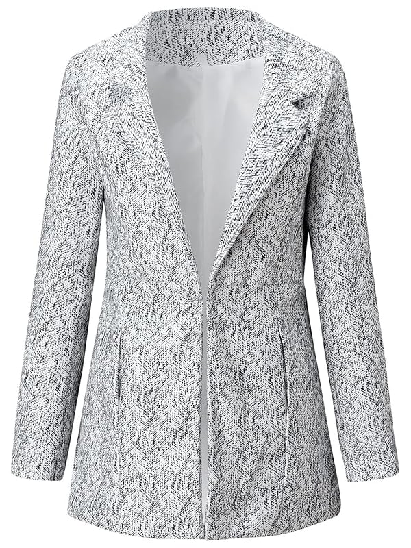 💐Big Sale-49% Off💕Women's Solid Color Pocket Long Sleeve Open Front Coat