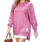 💥Winter Hot Sale 50% Off💥Long Sleeve Pullover Zipper Slit Casual Sweatshirt Dress