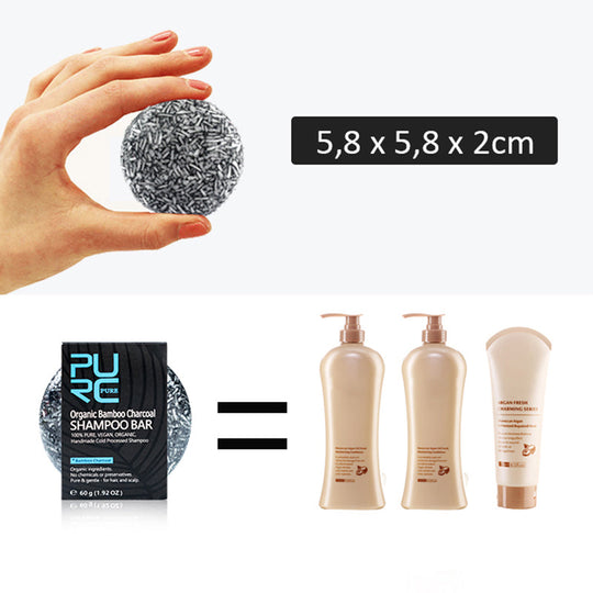 🤲Handmade Bamboo Charcoal Natural Shampoo Soap |🌱 Seedlings extracts nourish the hair roots|🧘‍♂️Eastern Philosophy of Health and Wellbeing