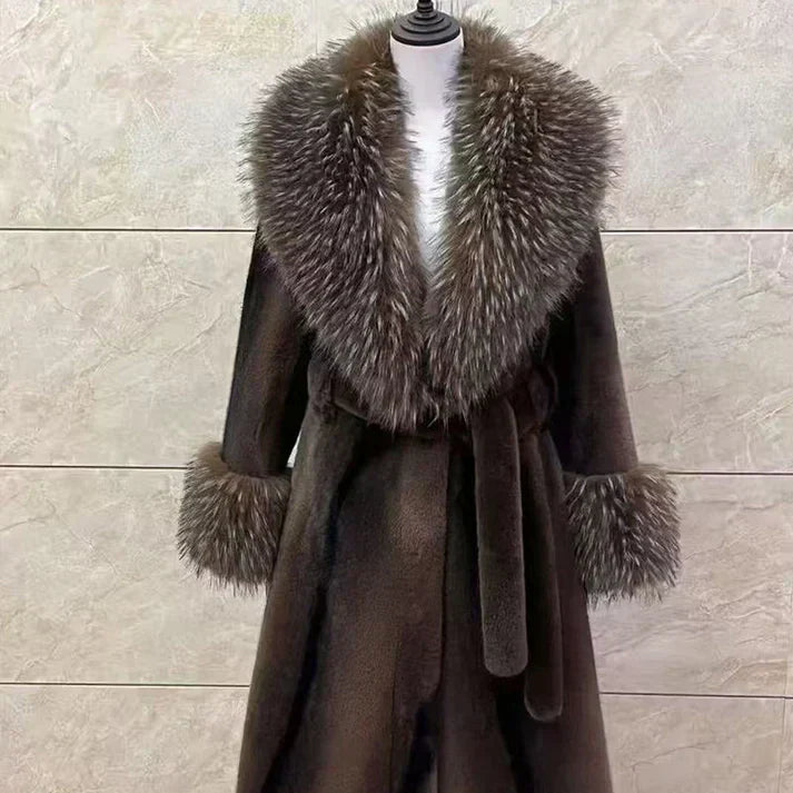 🎁2026 New Arrivals 60% OFF💥Women's Leopard Print Fluffy Faux Fur Coat with Belt🔥🔥