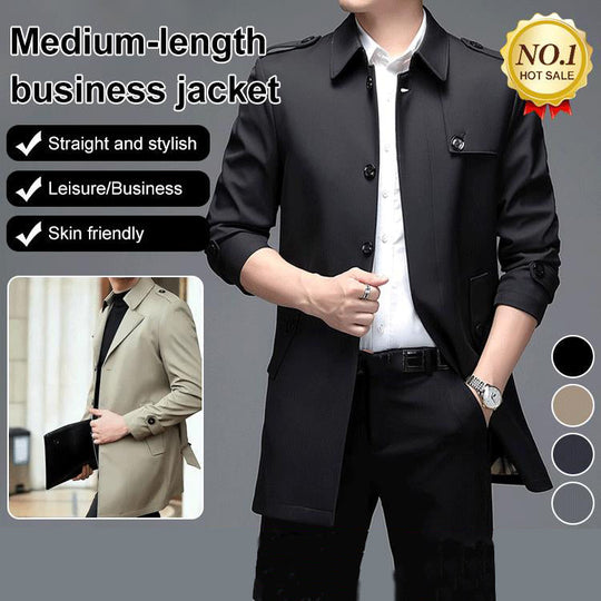 Middengte business style trench jas