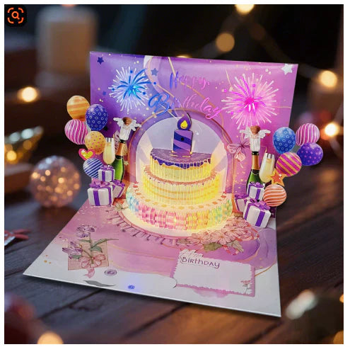 🎉3D Pop Up Musical Birthday Card with Lights & Song🎵🎂