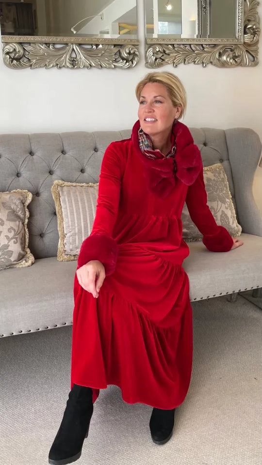 Solid Color Pleatd Midi Swing Dress