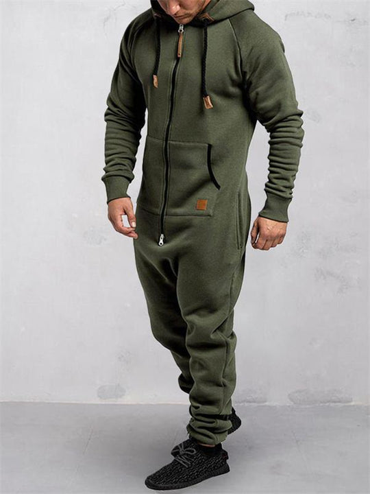 🎁New Arrivals 50% OFF💥Hooded Fleece Solid Color Jumpsuit