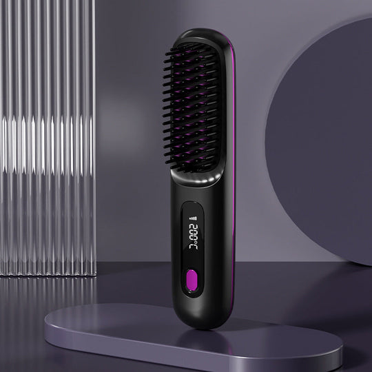 🔥🏆2026 New Year Sale 50% OFF💁‍♀️Wireless Ceramic Heating Hair Straightening Hairbrush