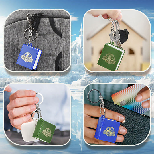 3D Foldable Dinosaur Castle Book Keychain