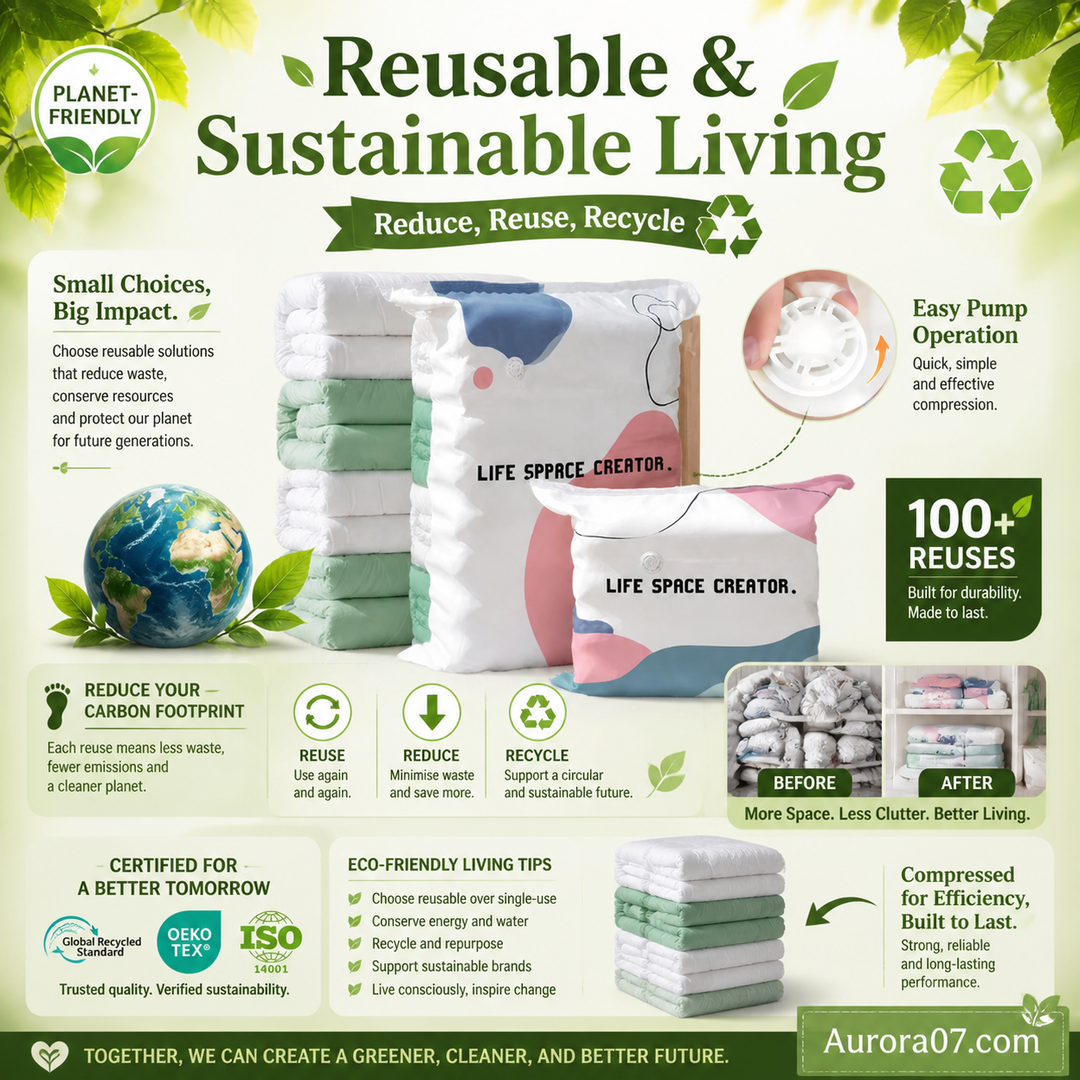 ⏳Time-Limited Special⏰No‑Pump Vacuum Storage Bags – Press & seal, no pump needed. Saves 80% space, keeps clothes dry & dust‑free. Perfect for bulky bedding & off‑season gear. 🛏️🗄️