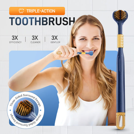 Three-head multi-angle cleaning toothbrush to ensure your oral safety