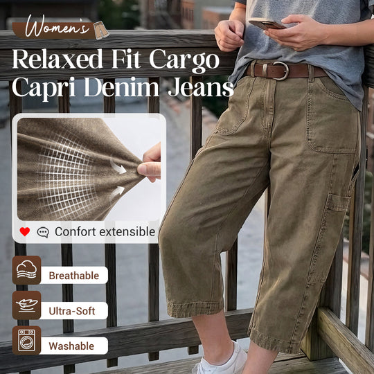 ⏳Limited-time 50% off⏰Women's Relaxed Casual Cargo Capris👖