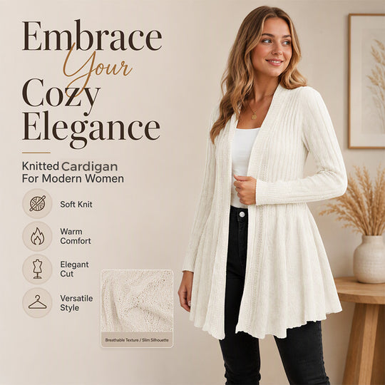 🌸 NEW ARRIVAL – 50% OFF 🧥 Elegant Textured Open Cardigan – Soft, Effortless & Easy to Style Every Day ✨