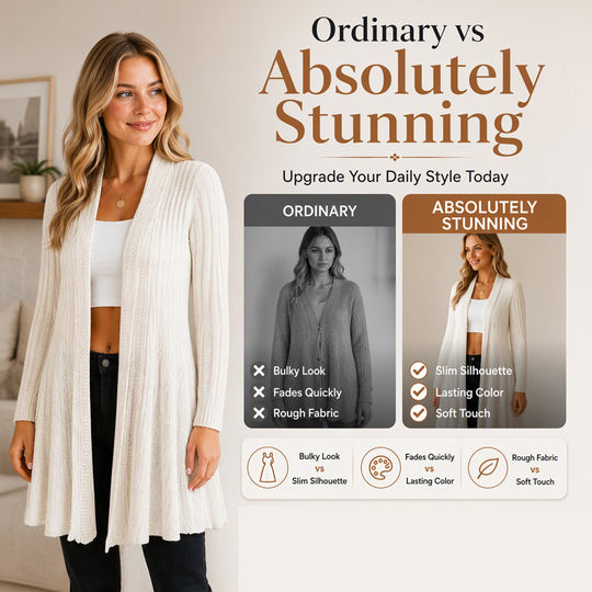 🌸 NEW ARRIVAL – 50% OFF 🧥 Elegant Textured Open Cardigan – Soft, Effortless & Easy to Style Every Day ✨