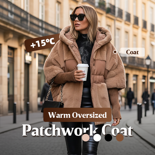 ❄️Winter Hot Sale  50% Off💖Women’s Oversized Hooded Patchwork Puffer Coat