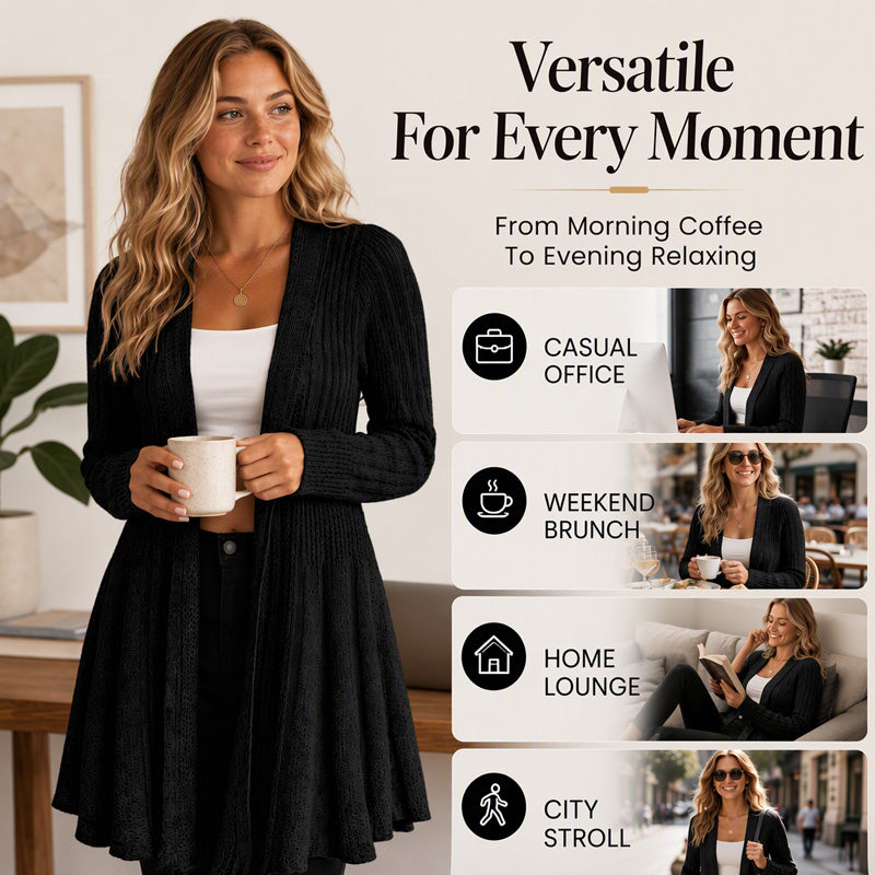 🌸 NEW ARRIVAL – 50% OFF 🧥 Elegant Textured Open Cardigan – Soft, Effortless & Easy to Style Every Day ✨