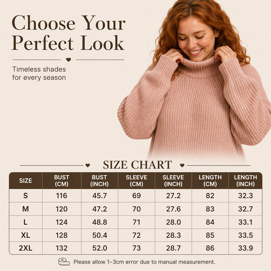 🧶 Cozy High Neck, Flattering Relaxed Drape | Women's Knit Sweater Dress