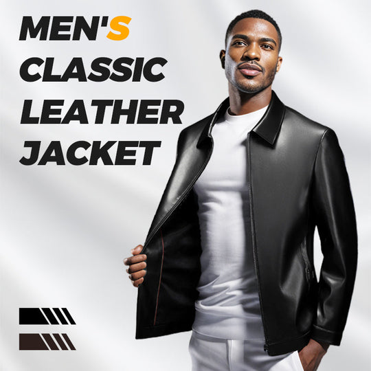 💥Chaqueta de coiro Fliwos® Tough Vibe para home: deseño axustado, ferraxes retro para motociclistas & Looks informais