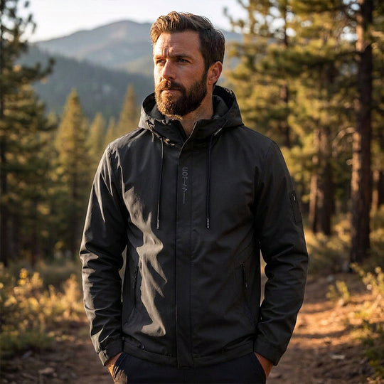 💧🌬️ Men's Hooded Jacket – waterproof & windproof with a drawstring. Ideal for the outdoors & everyday wear. ✓ Durable ✓ Breathable. Check it out now! 🔥🧥