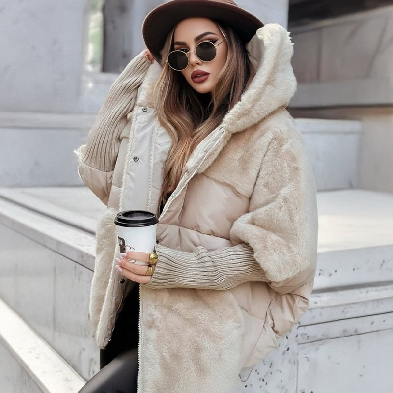 ❄️Winter Hot Sale  50% Off💖Women’s Oversized Hooded Patchwork Puffer Coat