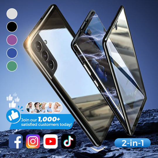 🔥Limited Time 58% OFF🔥Anti-peeping Magnetic Tempered Glass Double-sided Phone Case For Samsung S23-25 Series