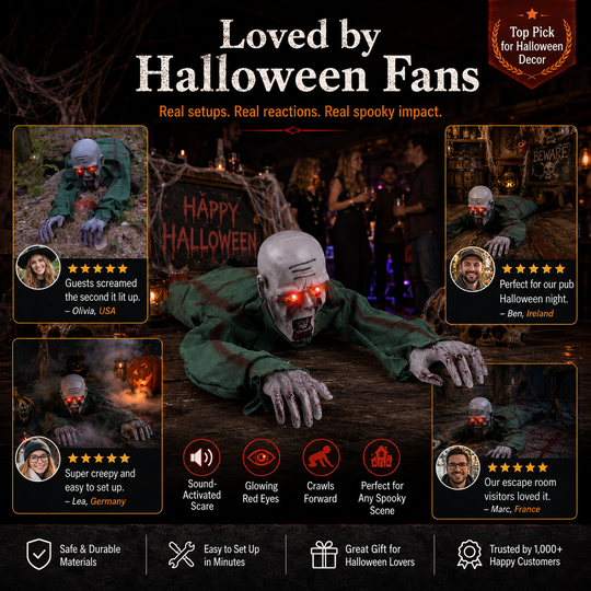 👻 Animated Crawling Halloween Ghost with Light & Sound
