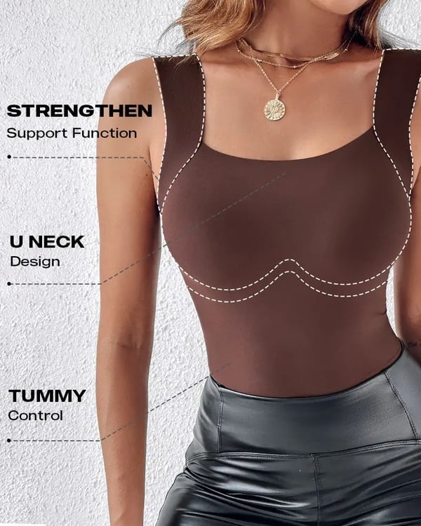 Women’s U-Neck Tank Tops with Built-In Bra