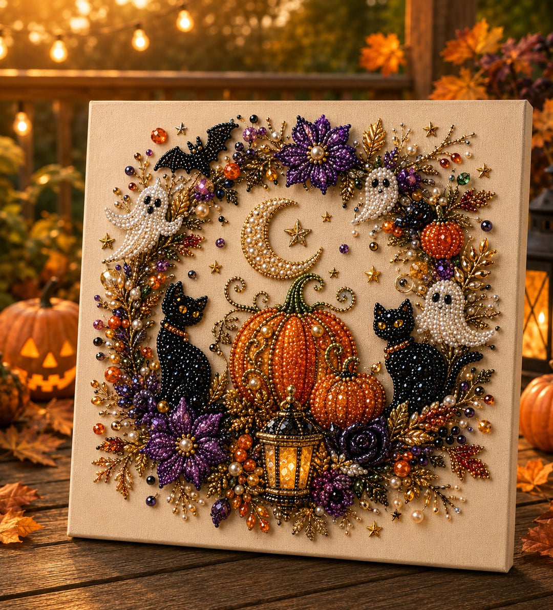 🔥 Last Day 70% OFF  👻✨ Halloween Pearl Art DIY Kit – Turn Tiny Pearls into Spooky-Cute Magic