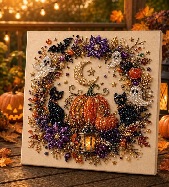 🔥 Last Day 70% OFF  👻✨ Halloween Pearl Art DIY Kit – Turn Tiny Pearls into Spooky-Cute Magic